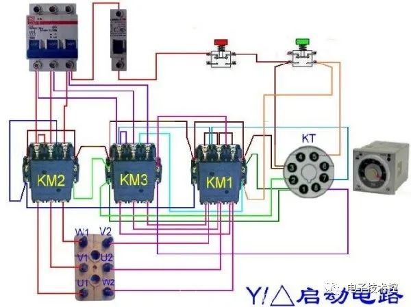 星三角降壓啟動,通過改變電機繞組的接法,達到降壓啟動的目的.