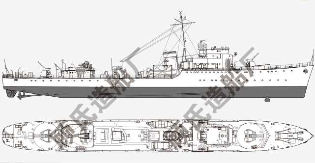 刚被接收时的灵甫舰本舰原为英国皇家海军狩猎级护航驱逐舰"门迪普"号
