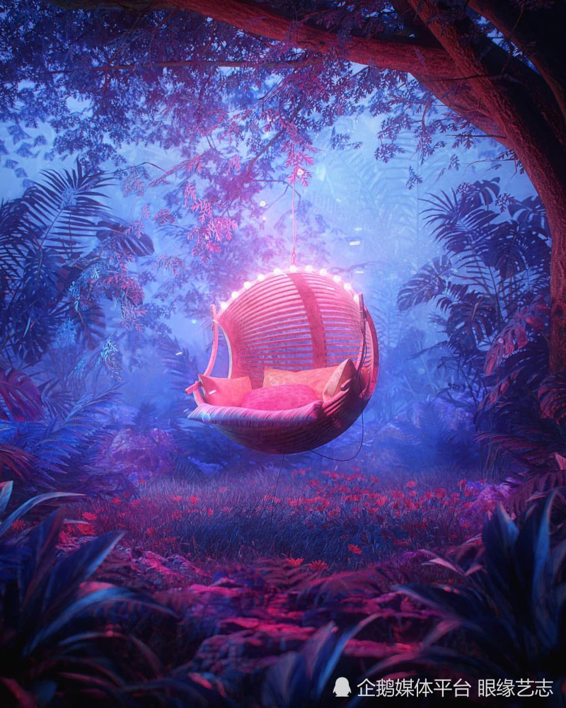 最深层的梦就是现实数字艺术家brellias的蓝紫色虚拟幻境