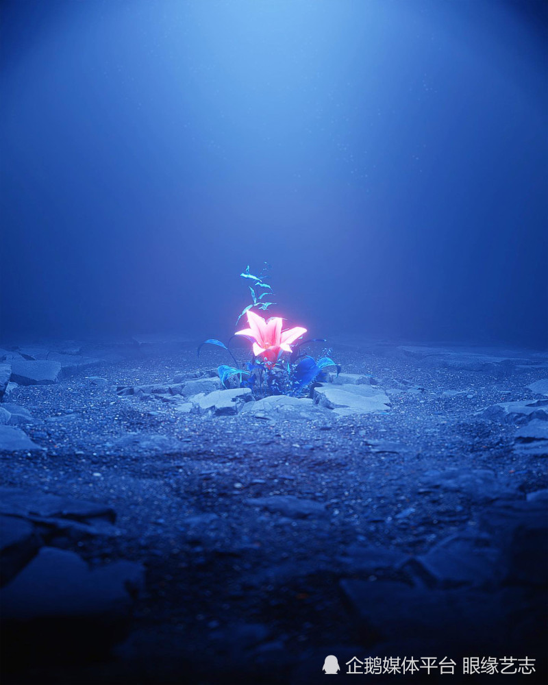 最深层的梦,就是现实:数字艺术家brellias的蓝紫色虚拟幻境