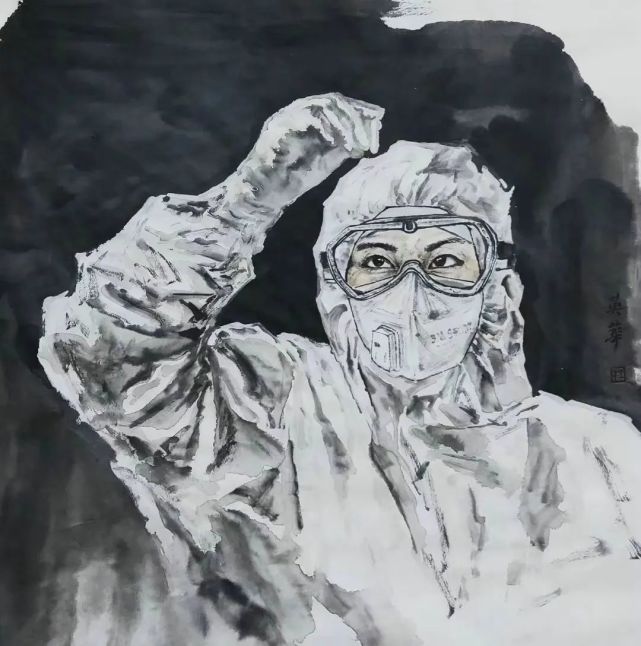 从此也陆续画着抗击疫情的作品.