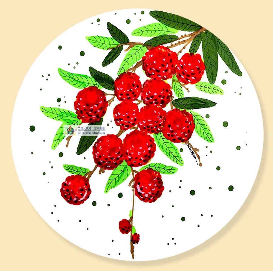 儿童画教程|综合创意画-夏天来了!荔枝熟了!_腾讯新闻