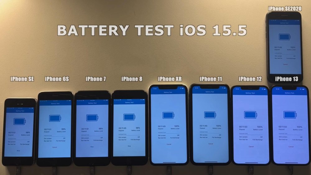 款iPhone测试iOS15.5续航：iPhone12更耗电"