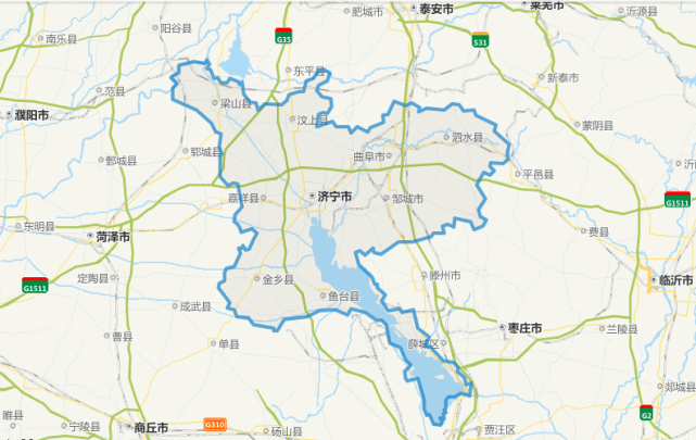 西南部,轄兩個市轄區(兗州區和任城區),七個縣(魚臺縣,梁山縣,微山縣