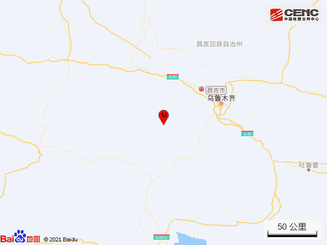 新疆昌吉州昌吉市發生3.1級地震