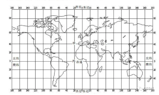 世界经纬度平面图图片