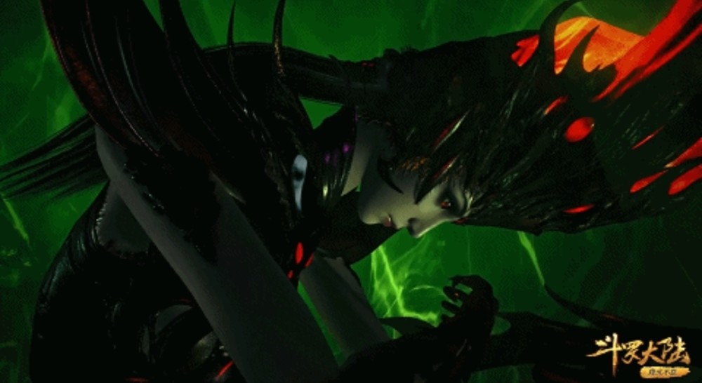 斗罗比比东施展噬魂蛛皇武魂真身脸部特写像修女衬得皮肤白