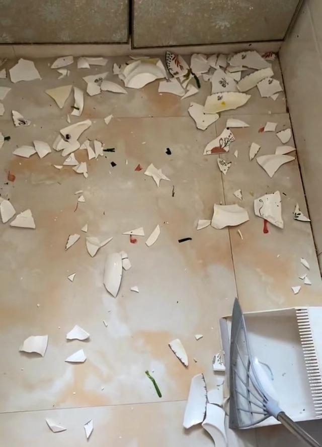 丈夫拒不承认没刷盘子,妻子怒把家中盘子全部摔碎:给他个教训