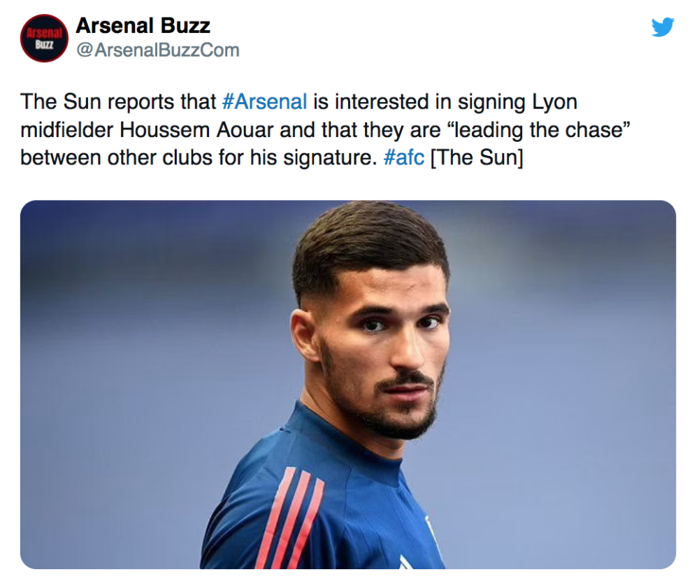 据报道,阿森纳在争夺里昂中场乌桑·阿瓦尔中处于领先地位_腾讯新闻