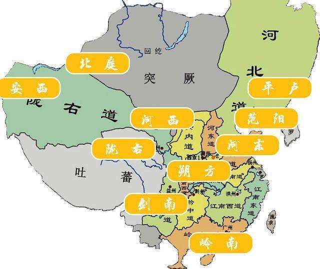 由于常年对外开拓政策,沿边设置的十大节度使掌握了49万镇兵,是唐朝