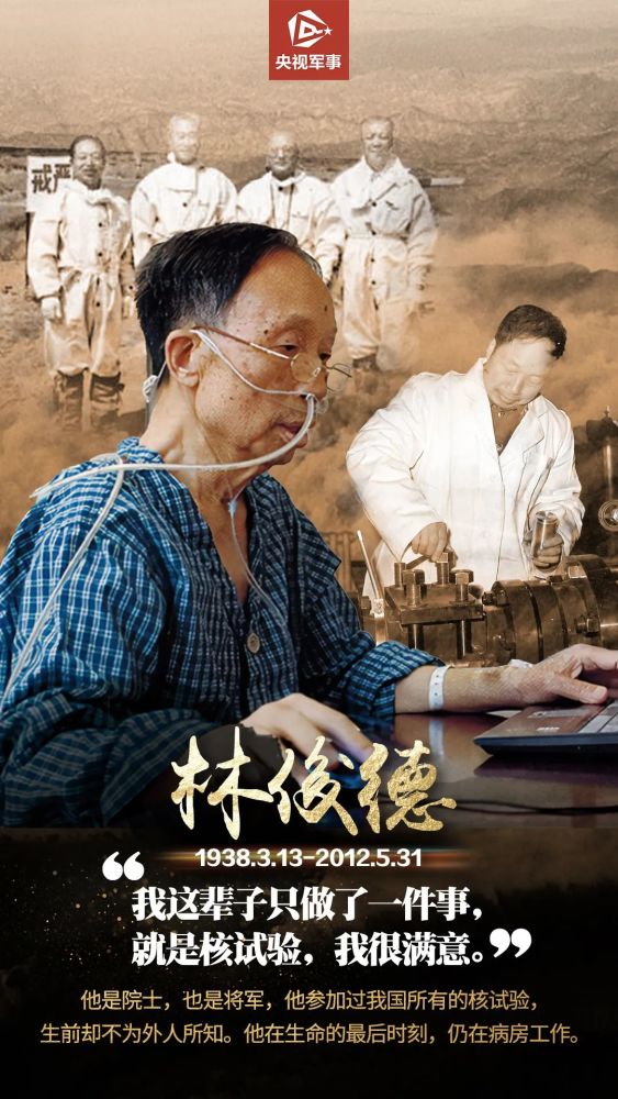 因病逝世,享年75岁林俊德院士"两弹一星"的重要开拓者2012年5月31日