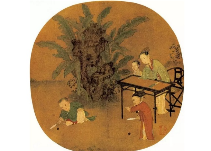 《蕉荫击球图》三,节气应景游戏节日的乐趣除了赏美景,吃美食外,必不