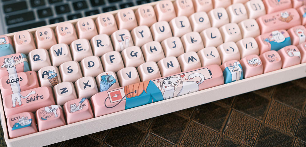 "翘可爱",看看我刚买的这款洛斐小翘可爱猫咪机械键盘吧_腾讯新闻