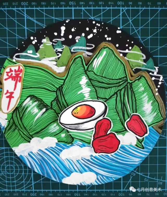 少儿美术汇|端午时节粽飘香～超好看的粽子龙舟端午创意画!