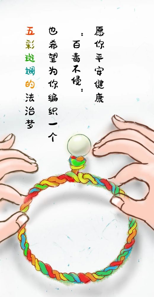 五彩绳简笔画图片