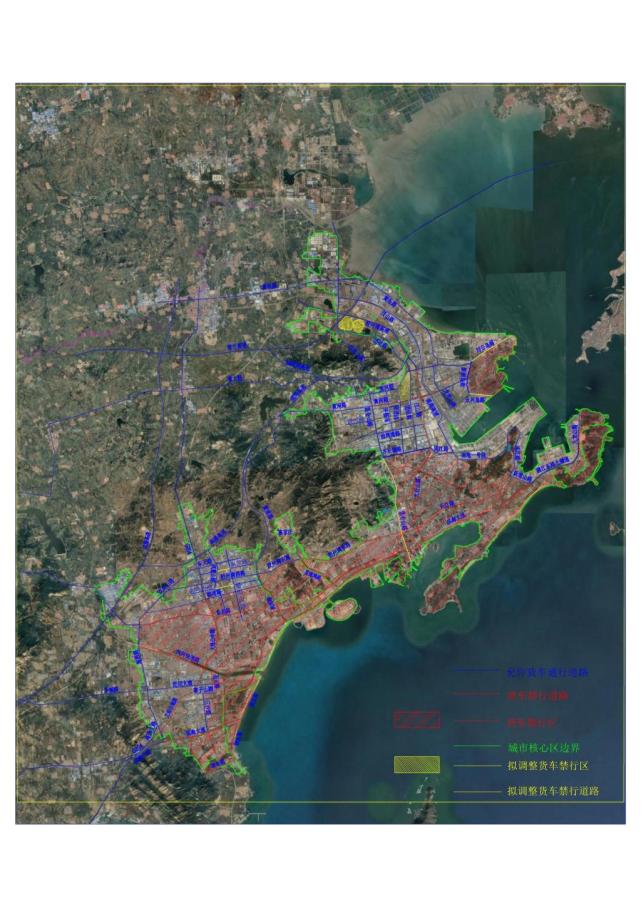 青岛货车限行路段地图图片