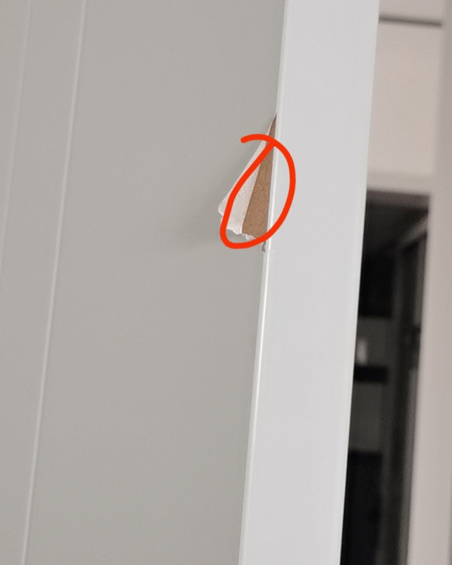 在某个门业店内选材,而该店老板为了成交,只是一味的强调是实木免漆门