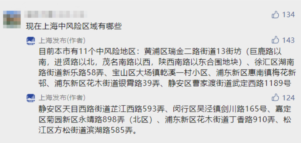 上海新增社會面21軌跡公佈3地列為中風險疫情是否會大規模反彈市衛健