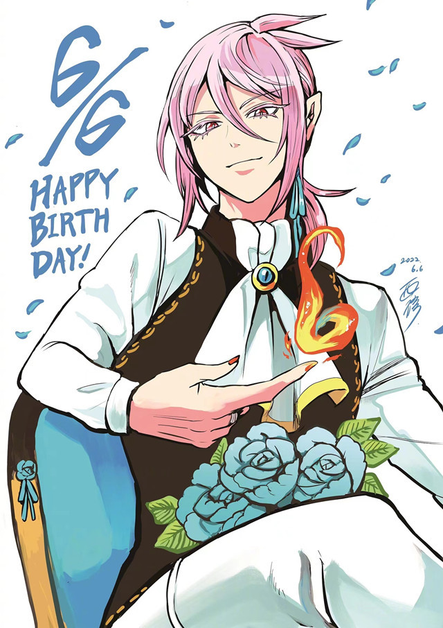 入间同学入魔了作者公布阿斯莫德艾利斯的生日贺图