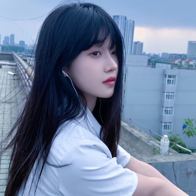 蓝色系女生头像