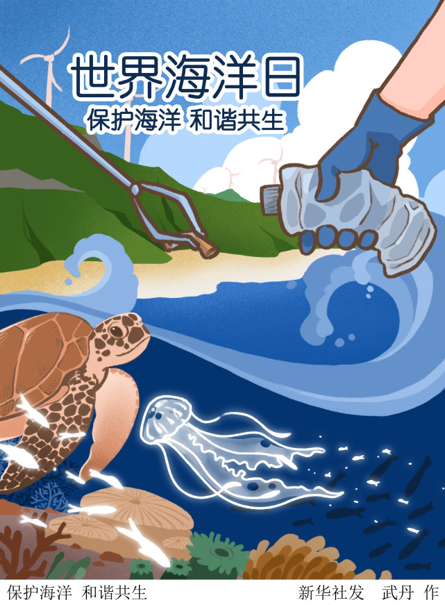 (图表·插画)【世界海洋日】保护海洋 和谐共生