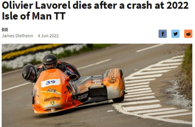 7天3人遇难曼岛tt事故频发52岁车手不幸身亡拥有49次完赛纪录