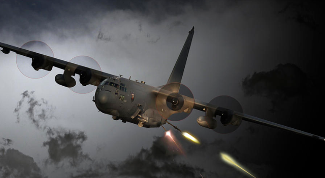 全球仅美国拥有的空中炮艇,满身都是火炮,火力相当于一个炮兵营