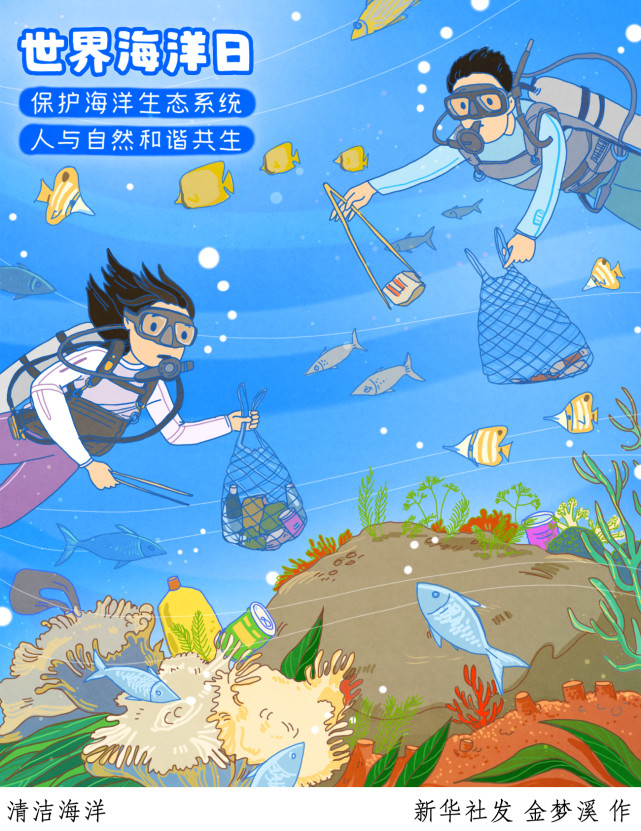 (图表·插画)【世界海洋日】清洁海洋