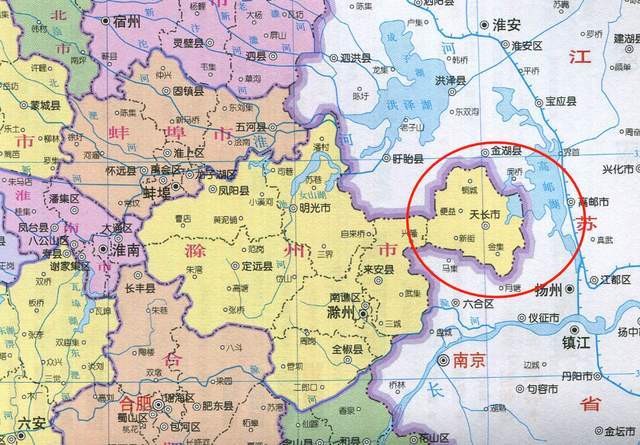 安徽地图上伸出来的3个地方分别是哪里