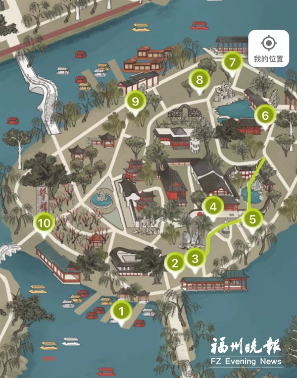 逛福州西湖手机化身掌中导游