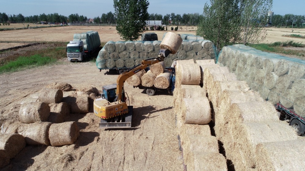 鱼台:小麦秸秆打捆离田 保护蓝天碧水