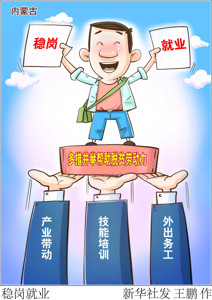 图表漫画社会稳岗就业