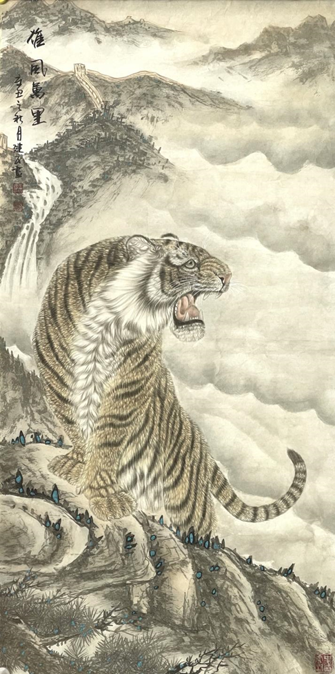 精通画虎的农民画家,包括王建民在内,肖彦卿,王培双,王培震被称为"四