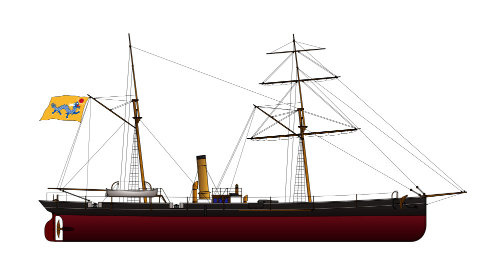 第三号轮船"福星",炮艇.1870年5月30日下水第二号轮船"嵋云",炮艇.