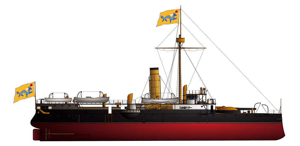 1889年8月28日下水 第三十二号轮船"广丙",1891年4月11日下水 第三