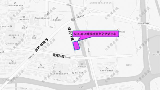 新建工程該社區文化活動中心同樣位於青湖東路與崧澱二路交匯處東北部