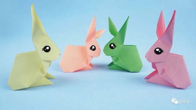 手工折纸一只可爱的立体小兔子