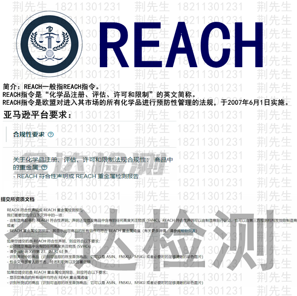 REACH报告办理-欧洲亚马逊金属珠宝首饰儿童饰品REACH报告办理