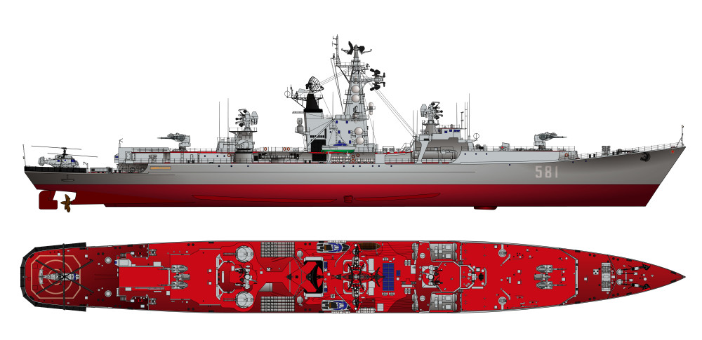 1134型大型反潜舰"祖佐利亚海军上将"号,1967年状态1134型大型反潜舰"