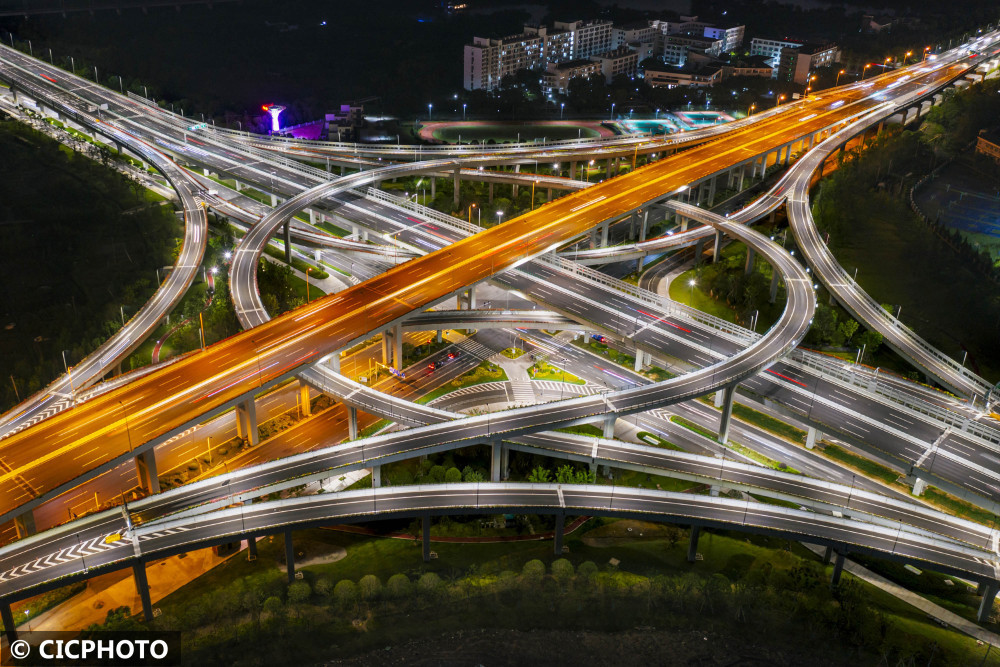 浙江省寧波市拍攝的世紀大道快速路(東明路-永樂路)北外環互通立交橋