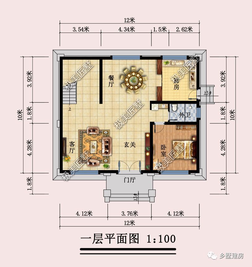 開間12米進深10米農村最常見的戶型小編教你這樣建