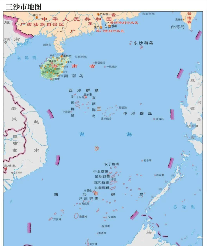 南海岛礁地图图片