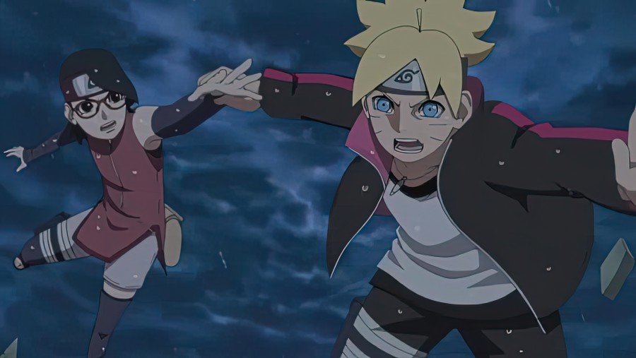 漩涡博人,巳月和宇智波佐良娜乘坐舵木师傅的船