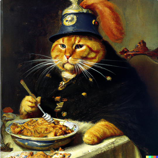 文字输入:"橘猫奥托·冯·加菲尔德的画,俾斯麦伯爵,劳恩堡公爵