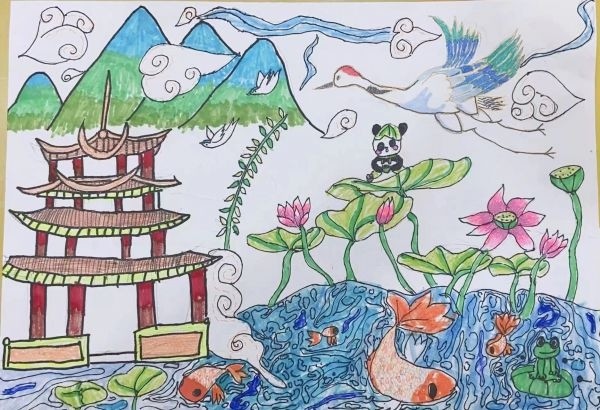 "最美童画"小画家带你看千姿百态的荷花