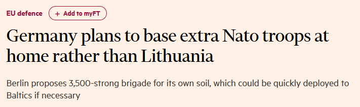 德国说好要部署的北约大军不来了，立陶宛慌了