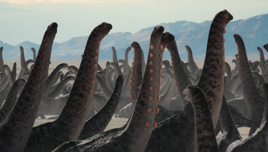 脖子上长出两排"气球"结构的无畏巨龙"男扮女装"的巴巴里翼龙叼起燃着