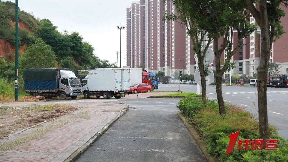 一线调查安沙物流大道大货车任性散停司机随意丢弃生活垃圾