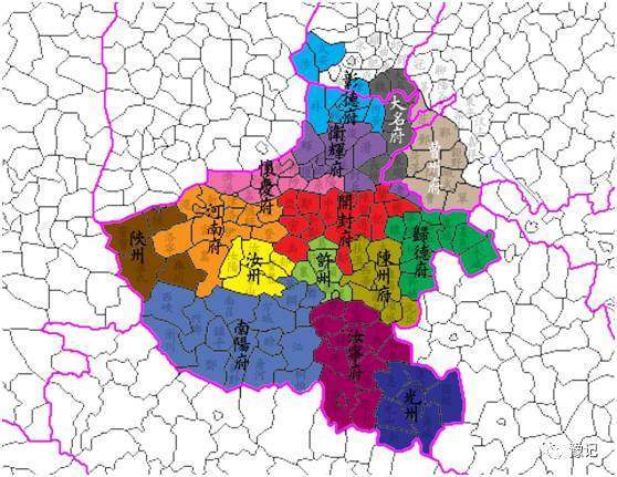 从清代河南省的行政区划图大致可以看出传统政区和方言分片的关联性