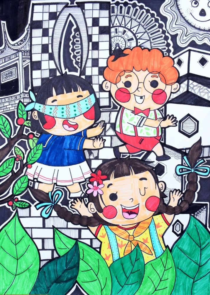 儿童友好文艺|江苏苏州:儿童友好城市获奖绘画作品欣赏 - 265学校教育